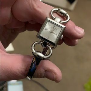 Gucci diamond monogram snafflebit watch #120